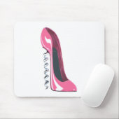 Roze Corkschroef High Hiel Stiletto Shoe Art Muismat (Met muis)
