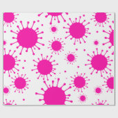 roze coronavirus cadeaupapier (Vlak)