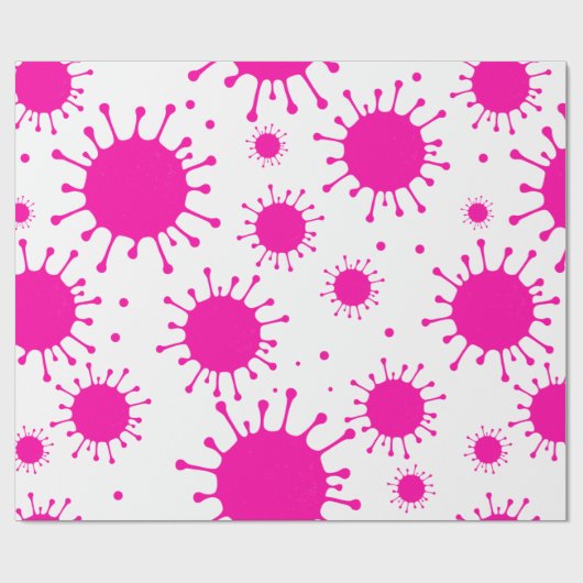 roze coronavirus cadeaupapier (Vlak)