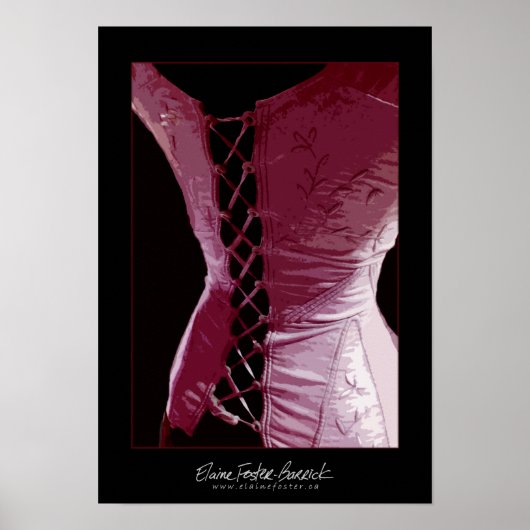 Roze corset - Afdrukken Poster (Voorkant)