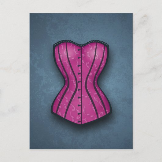  roze corset briefkaart (Voorkant)