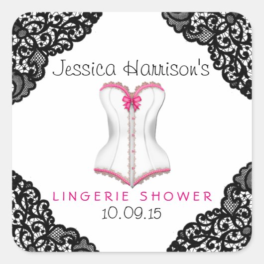 Roze corset en Stickers met zwarte luis (Voorkant)