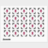 Roze corset en Stickers met zwarte luis (Vel)