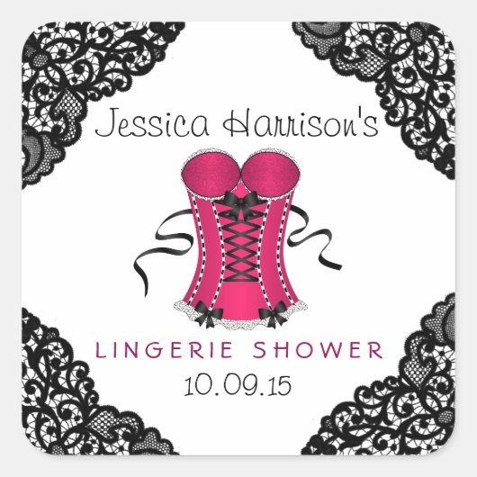 Roze corset en Stickers met zwarte luis (Voorkant)