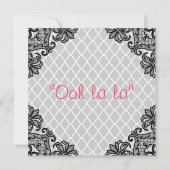 Roze corset en zwart Vrijgezellenfeest met lak Kaart (Achterkant)