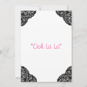 Roze corset en zwarte leace Lingerie Shower Kaart (Achterkant)