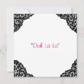 Roze corset en zwarte leace Lingerie Shower Kaart (Achterkant)