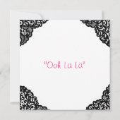 Roze corset en zwarte leace Lingerie Shower Kaart (Achterkant)