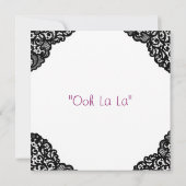 Roze corset en zwarte leace Lingerie Shower Kaart (Achterkant)