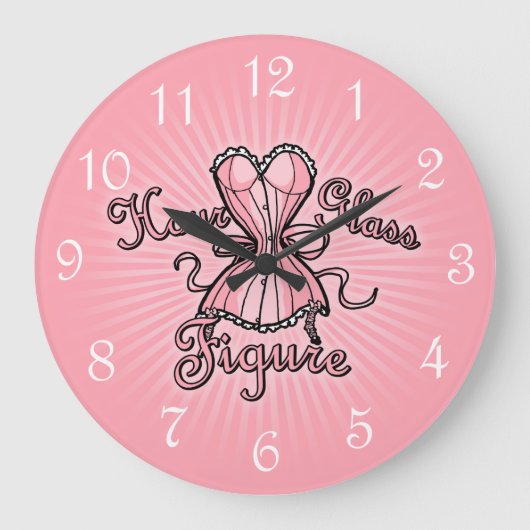 Roze corset Hourglass Figuur Grote Klok (Voorkant)
