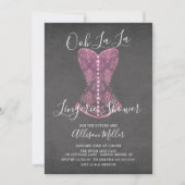 Roze corset Lingerie Bridal Shower Kaart (Voorkant)