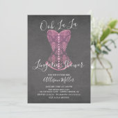 Roze corset Lingerie Bridal Shower Kaart (Staand voorkant)