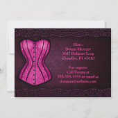 Roze Corset Lingerie Bruids Douche Uitnodiging (Achterkant)