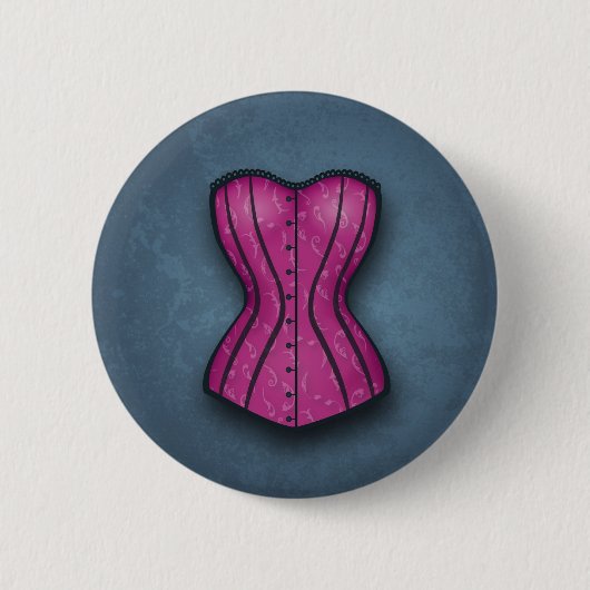  roze corset ronde button 5,7 cm (Voorkant)