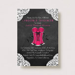 Roze corset White Lace Chalkboard Lingerie Shower Kaart<br><div class="desc">Roze corset White Lace Chalkboard Lingerie — Aangepaste aankondigingen.</div>
