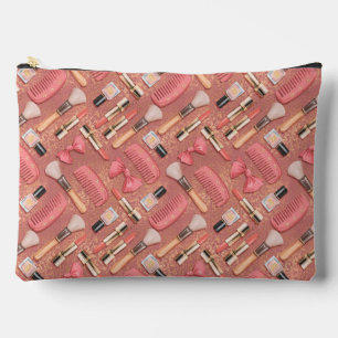 Roze Cosmetica Patroon Glitter  Etui