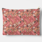 Roze Cosmetica Patroon Glitter Etui (Achterkant)