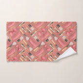 Roze Cosmetica Patroon Glitter Handdoek (Handdoek)