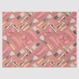 Roze Cosmetica Patroon Glitter Tissuepapier