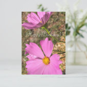 Roze Cosmo Flowers Summer Garden Fotografie Kaart (Staand voorkant)