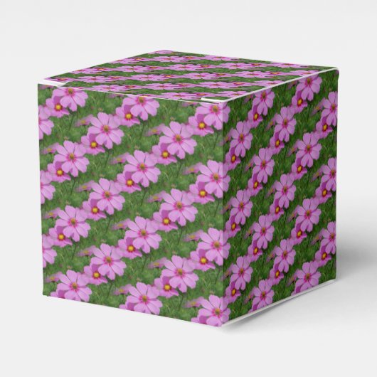 Roze Cosmos Bloem Natuur Patroon Bedankdoosjes (Voorkant Zijde)