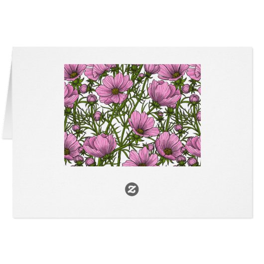 Roze Cosmos bloemen (Achterkant Horizontaal)