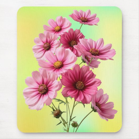 Roze Cosmos Bloemen-23456 Muismat (Voorkant)