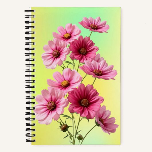 Roze Cosmos Bloemen-23456 Notitieboek (Voorkant)