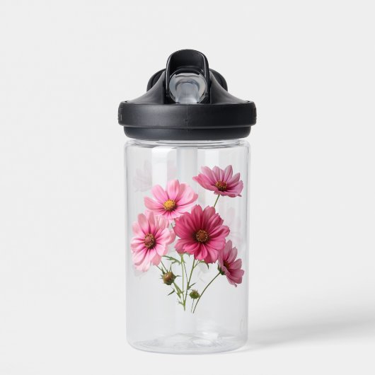 Roze Cosmos Bloemen-23456 Waterfles (Voorkant)