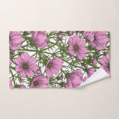 Roze Cosmos bloemen Bad Handdoek (Handdoek)