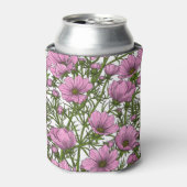 Roze Cosmos bloemen Blikjeskoeler (Blikje Voorkant)