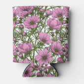 Roze Cosmos bloemen Blikjeskoeler (Voorkant)