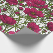 Roze Cosmos bloemen Cadeaupapier (Hoek)