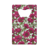 Roze Cosmos bloemen Creditkaart Flessenopener (Achterkant)