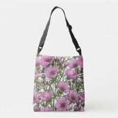 Roze Cosmos bloemen Crossbody Tas (Achterkant)