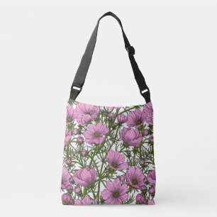 Roze Cosmos bloemen Crossbody Tas