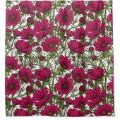 Roze Cosmos bloemen Douchegordijn (Voorkant)