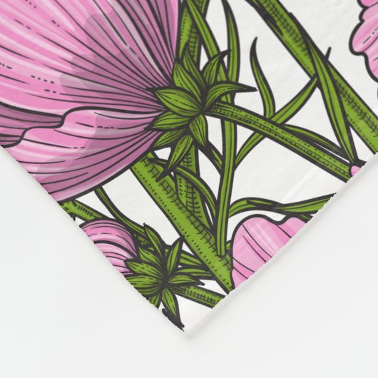 Roze Cosmos bloemen Fleece Deken (Hoek)