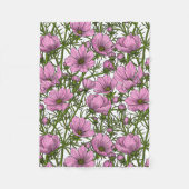 Roze Cosmos bloemen Fleece Deken (Voorkant)