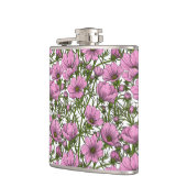 Roze Cosmos bloemen Heupfles (Links)