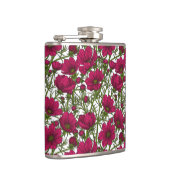 Roze Cosmos bloemen Heupfles (Rechts)