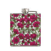 Roze Cosmos bloemen Heupfles (Achterkant)