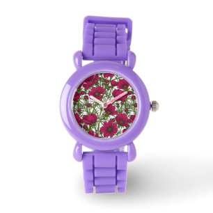 Roze Cosmos bloemen Horloge