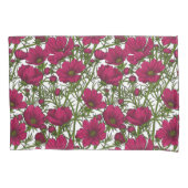 Roze Cosmos bloemen Kussensloop (Voorkant)