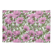 Roze Cosmos bloemen Kussensloop (Achterkant)