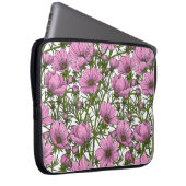 Roze Cosmos bloemen Laptop Sleeve (Voorkant Rechts)