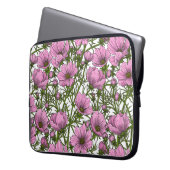 Roze Cosmos bloemen Laptop Sleeve (Voorkant Links)