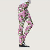 Roze Cosmos bloemen Leggings (Rechts)