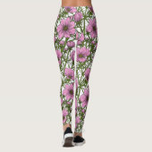 Roze Cosmos bloemen Leggings (Achterkant)