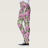 Roze Cosmos bloemen Leggings (Links)